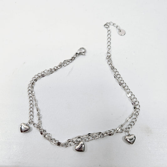 Heart Double Layered Anklet