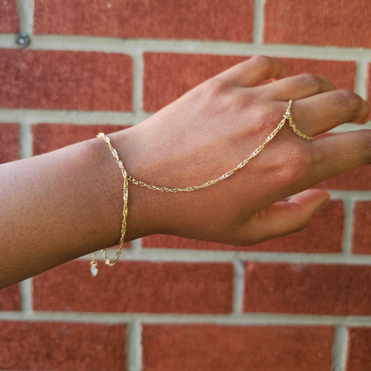 Dainty Flutter Chain- Hand Chain - Gold