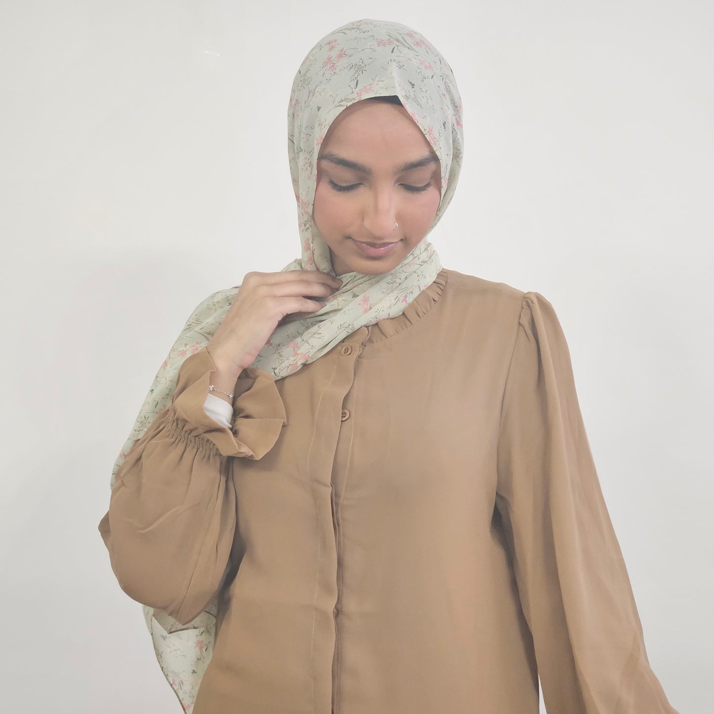 Chiffon Layered Dress - Light Hazelnut Brown
