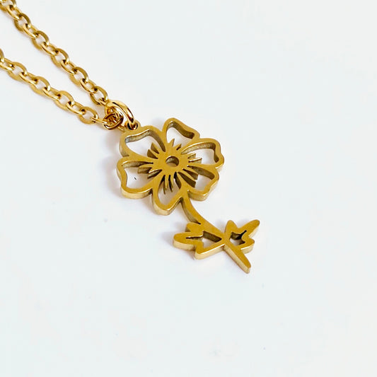 Flower Outline Necklace - Flower: Cosmos