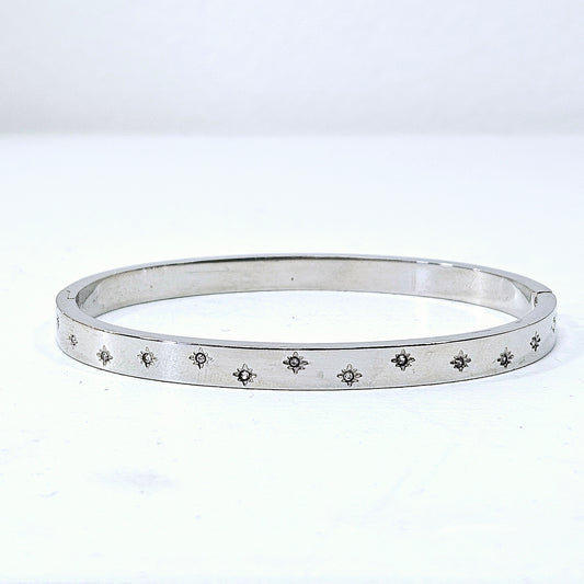 Alternating North Stars Cuff Silver
