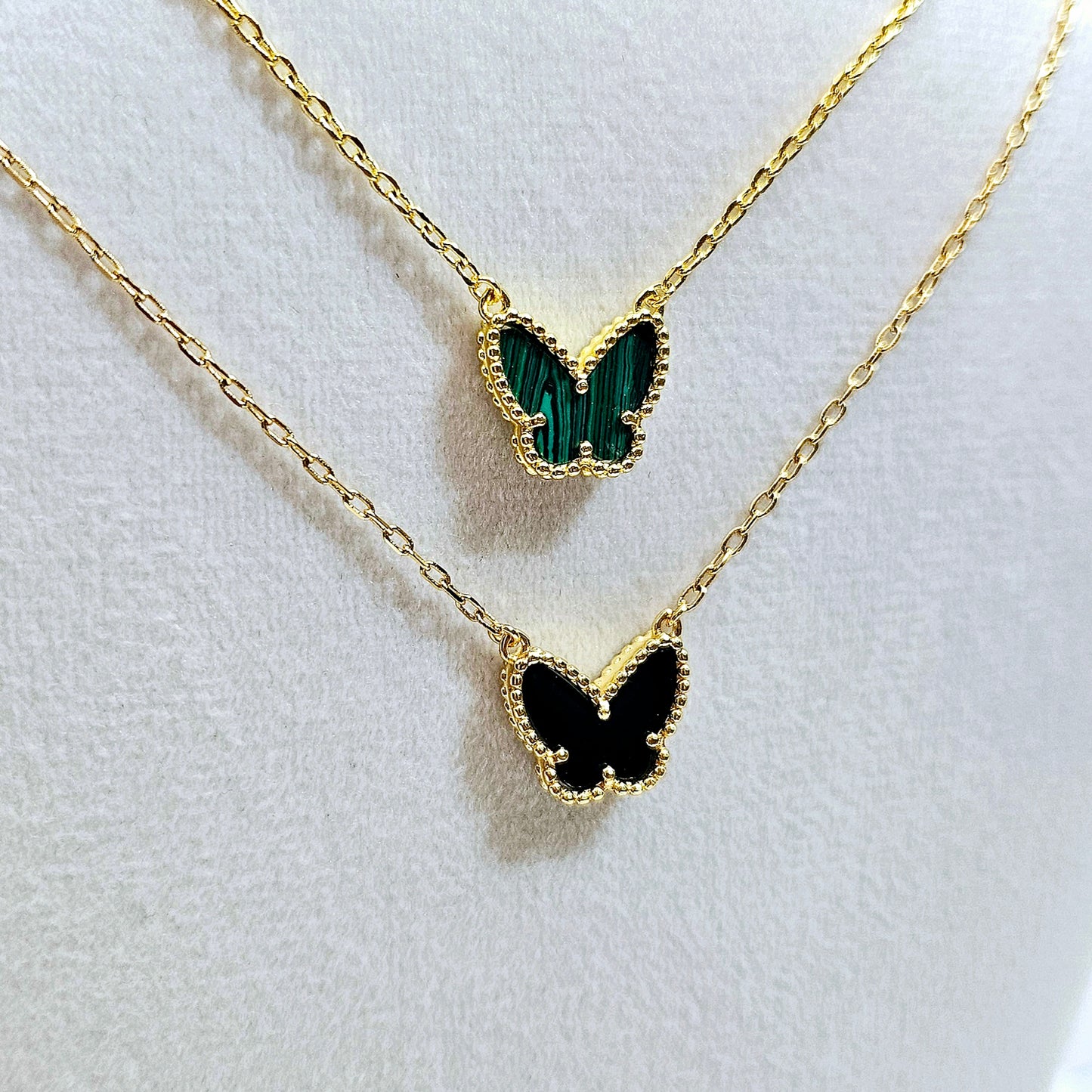 Butterfly Necklace - Stone Color: Green or Black