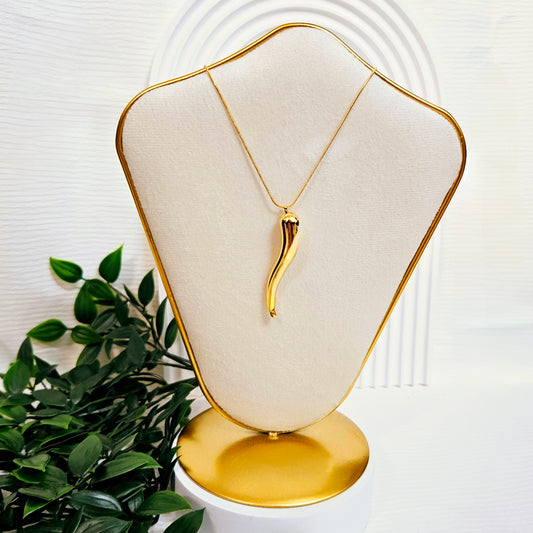 Large Chilli Necklace - Gold