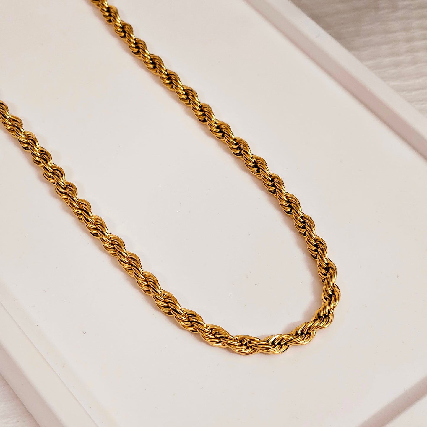 1mm Rope Chain Necklace - Gold