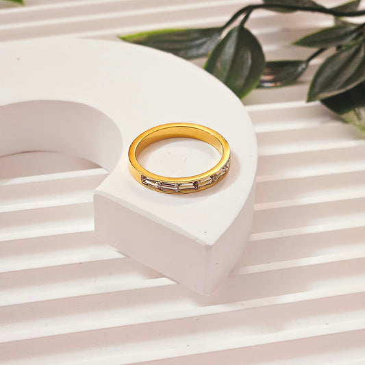 Gemmed Half Ring