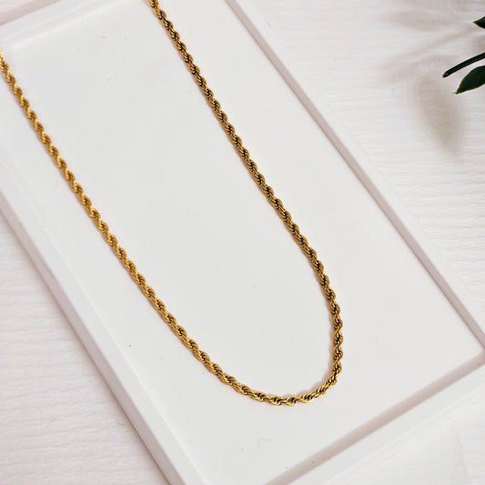 0.5mm Rope Chain Necklace - Gold