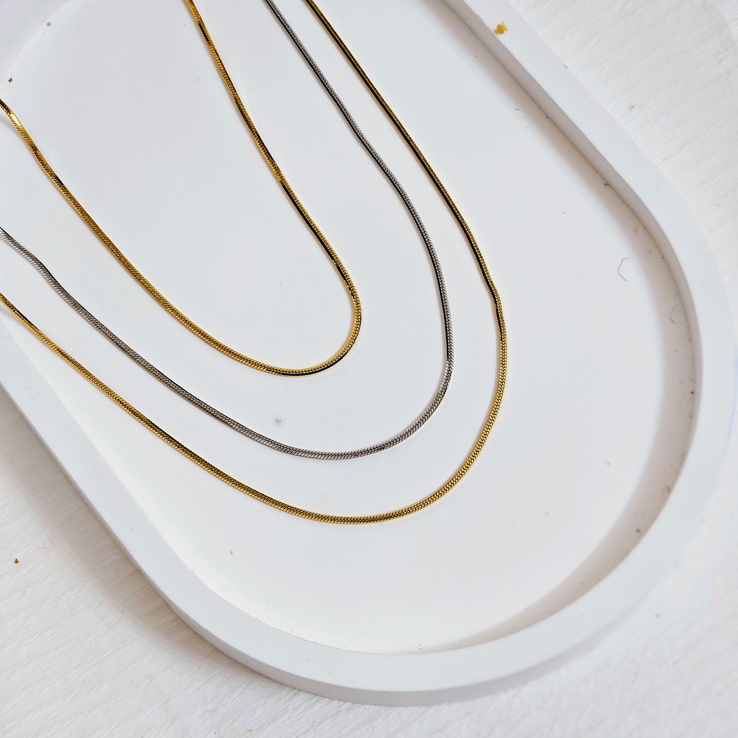 Triple Layered Necklace - Silver & Gold