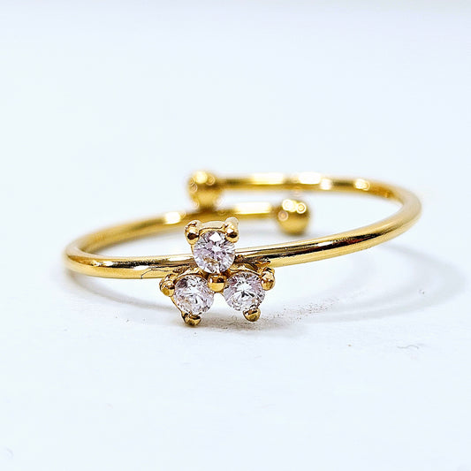 Eastern Clover Stoned Adjustable Ring