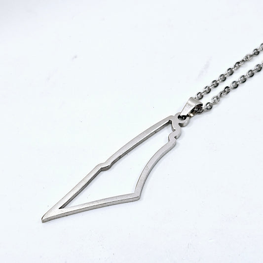 Palestine Cut Out Map Necklace Silver