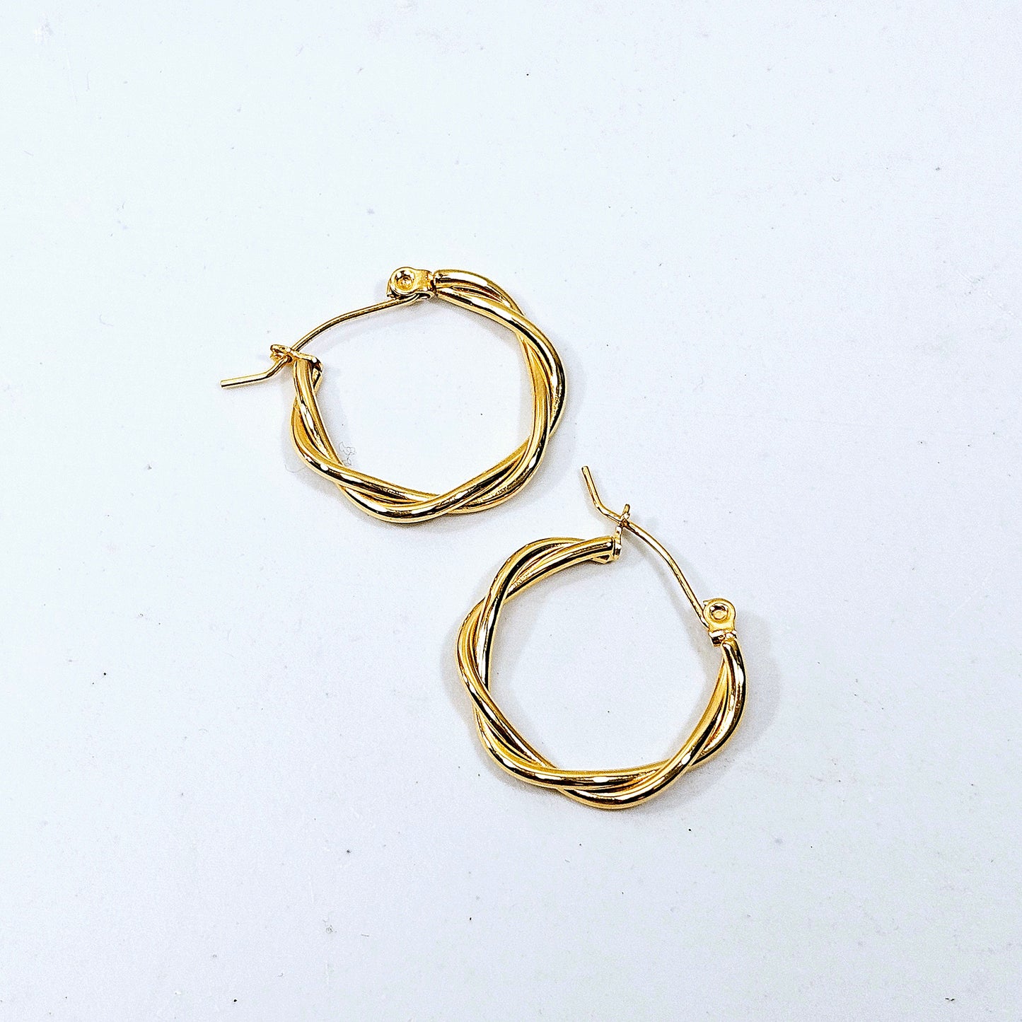 Braided Hoop Thin Earrings Small