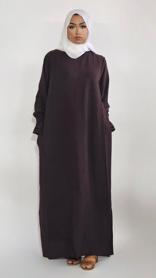 Everyday Abaya - Dark Chocolate Brown