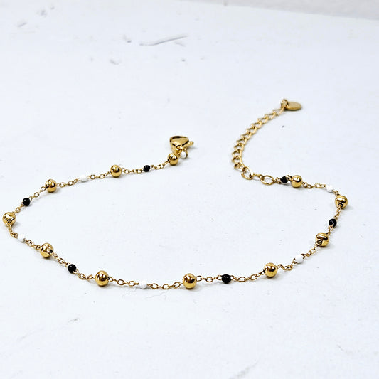 Black & White Anklet