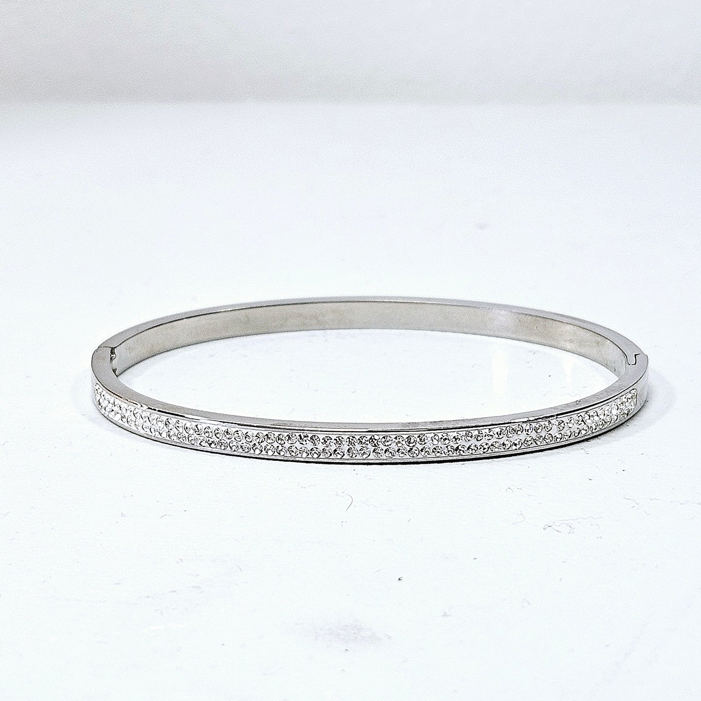 Gemmed Everyday Snap Cuff Silver