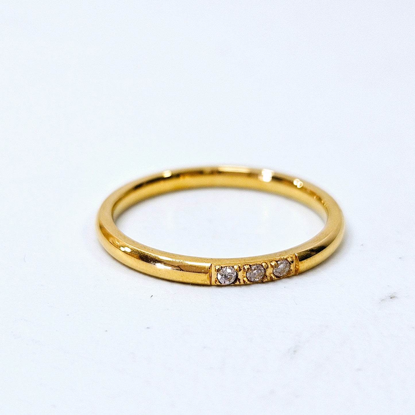 Everyday Three Gemmed Banded Ring