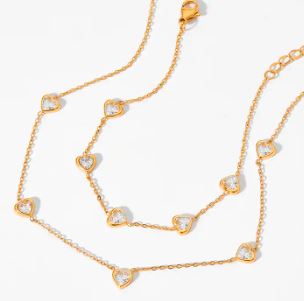 Zircon Heart Bracelet & Necklace | Value Bundle