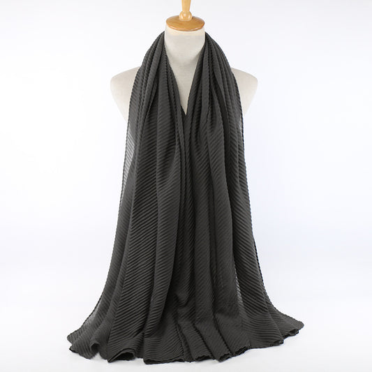 Pleated Cotton - Charcoal Grey