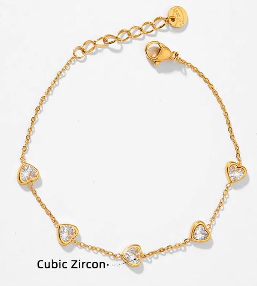 Zircon Gem Charm Bracelet