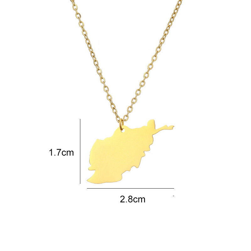 Country Map Necklace - Women