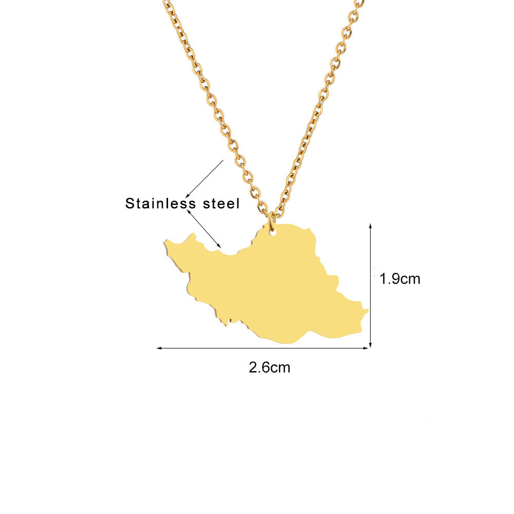 Country Map Necklace - Women