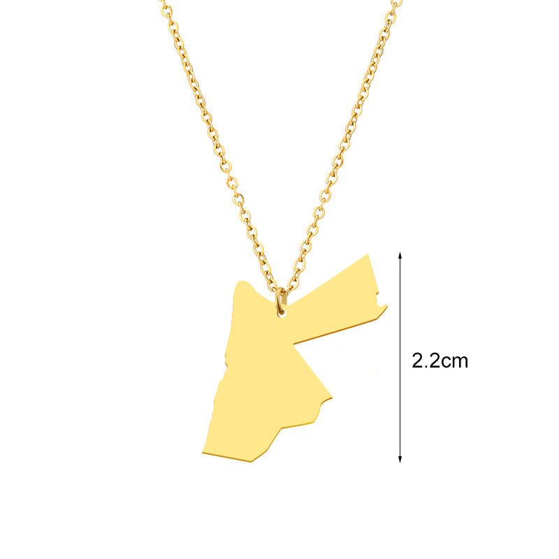 Country Map Necklace - Women