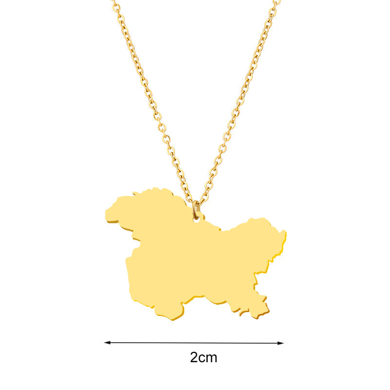 Country Map Necklace - Women