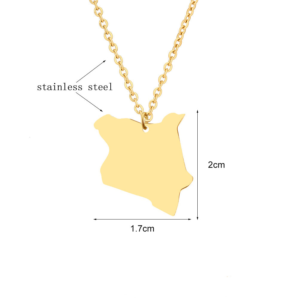 Country Map Necklace - Women