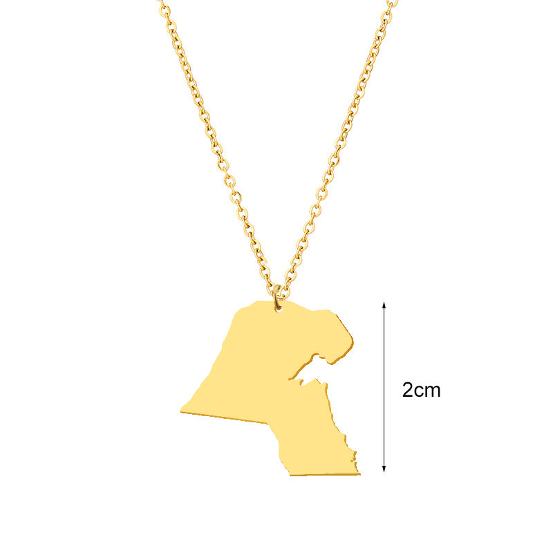 Country Map Necklace - Women