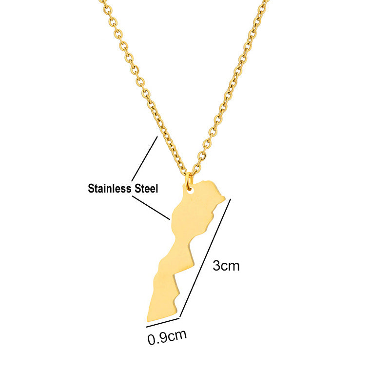 Country Map Necklace - Women