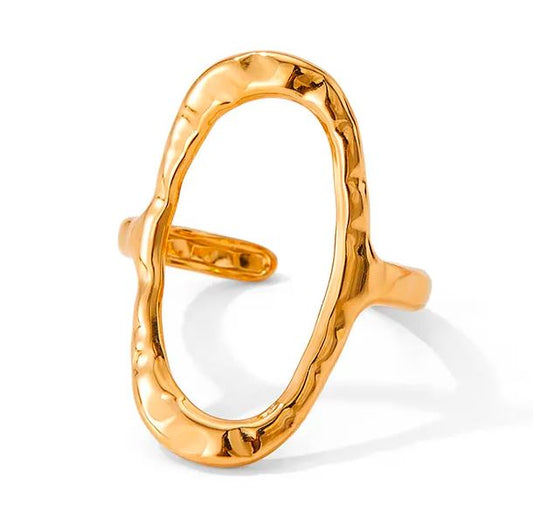 Oval Hammered Ring