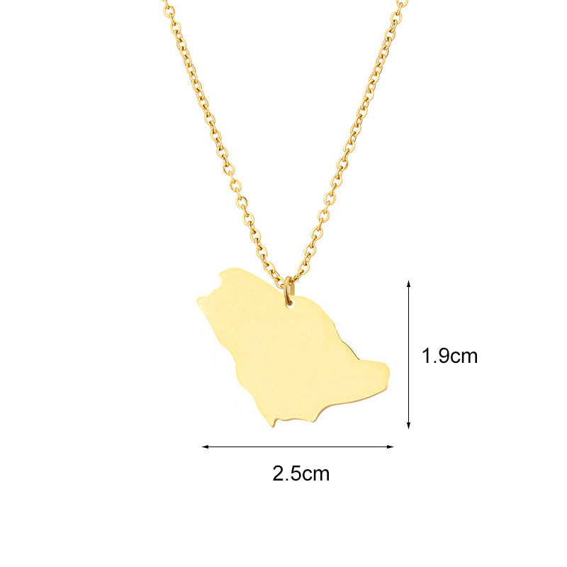 Country Map Necklace - Women