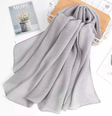 Pleated Cotton - Silver Grey