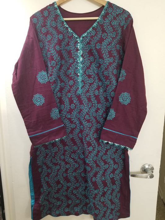 Kameez Shalwar 3pc - Dainty Plum