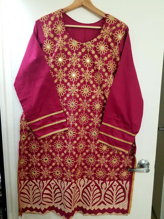Kameez Shalwar (3 pc) - Midnight Stars - Embroidered
