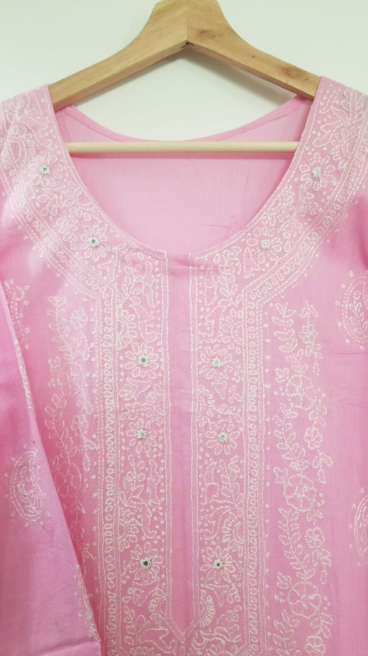 Kameez Shalwar (3 pc) - Baby Pink | Hand Embroidered