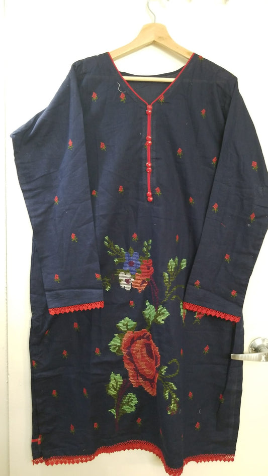 Kameez Shalwar (3 pc) - Starry Night - Embroidered